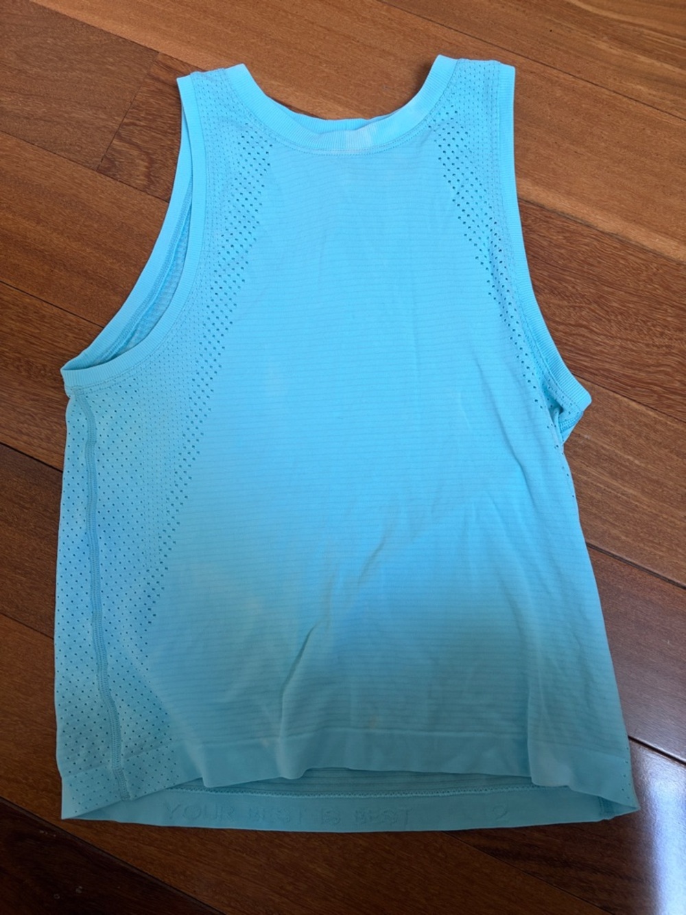 lululemon athletica Aqua Blue Perforated Athletic Tank
